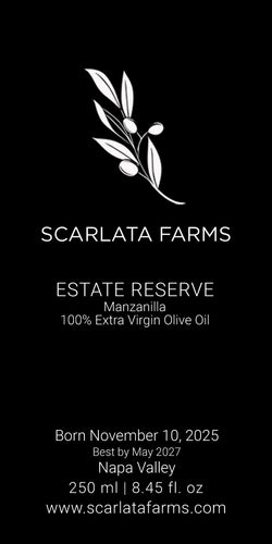 Scarlata Farms Extra Virgin Olive Oil-2025 Napa Valley